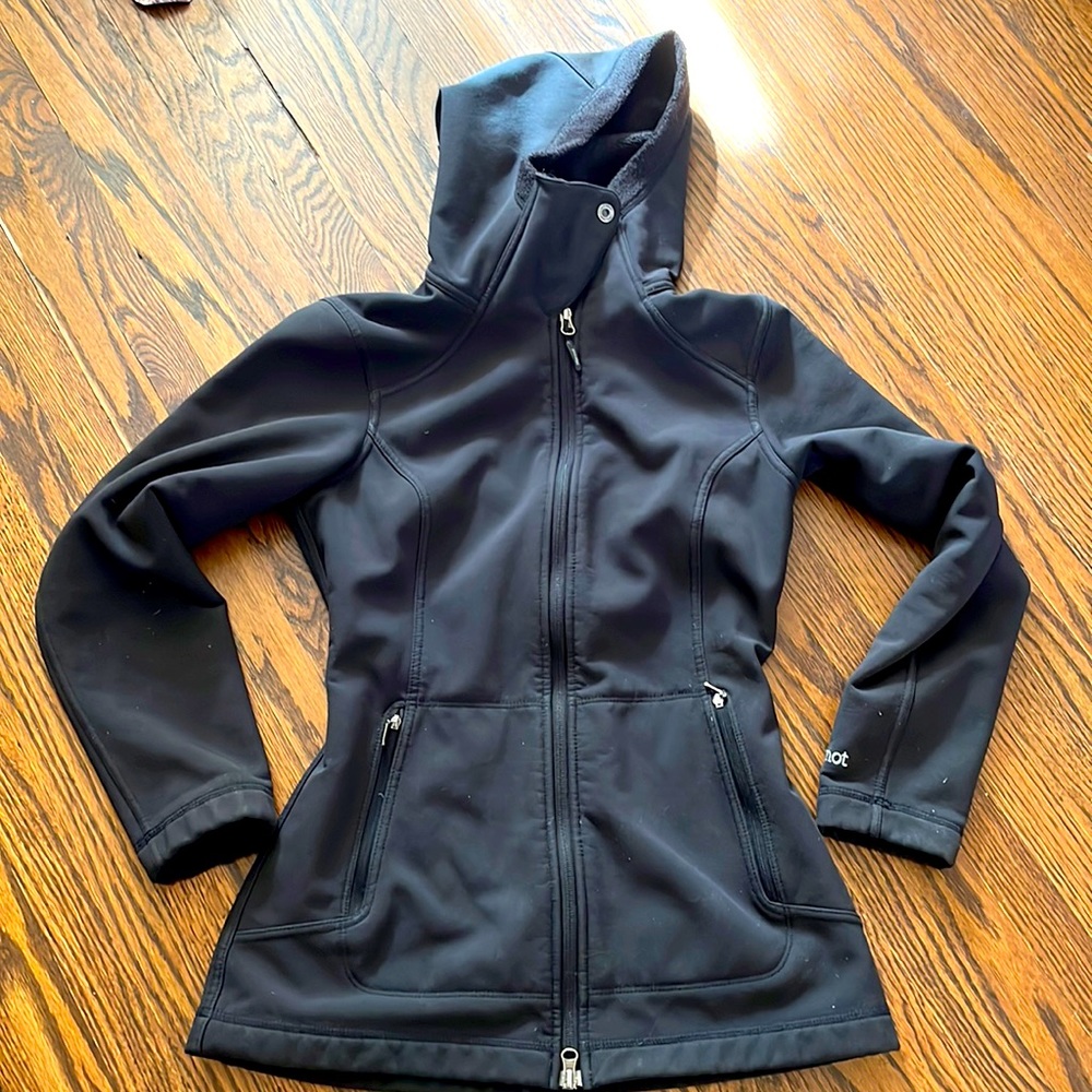 Marmot Zip Up Fleece Lined Jacket With Hood